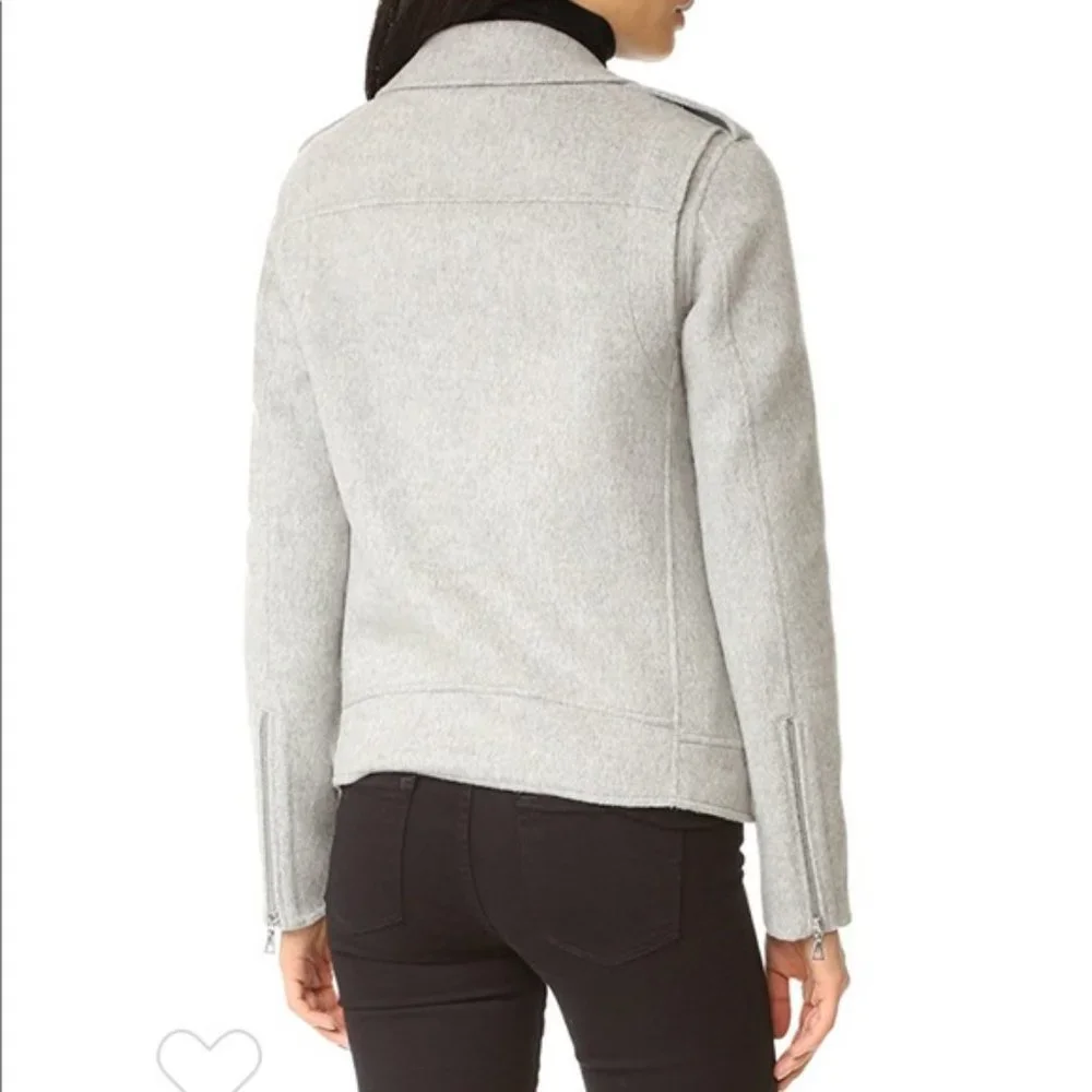 Theory Wool Cashmere Grey Tralsmin Moto Biker Jacket Size P/XS - Picture 2 of 13